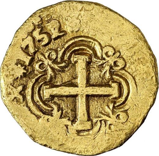 Reverso 8 escudos 1752 S - valor de la moneda de oro - Colombia, Fernando VI