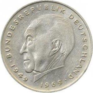 Аверс монеты - 2 марки 1969 года G "Аденауэр" - цена  монеты - Германия, ФРГ