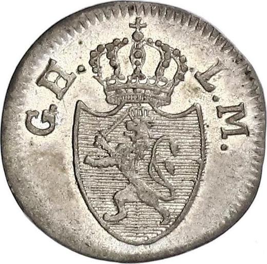 Anverso 1 Kreuzer 1810 G.H. L.M. - valor de la moneda de plata - Hesse-Darmstadt, Luis I