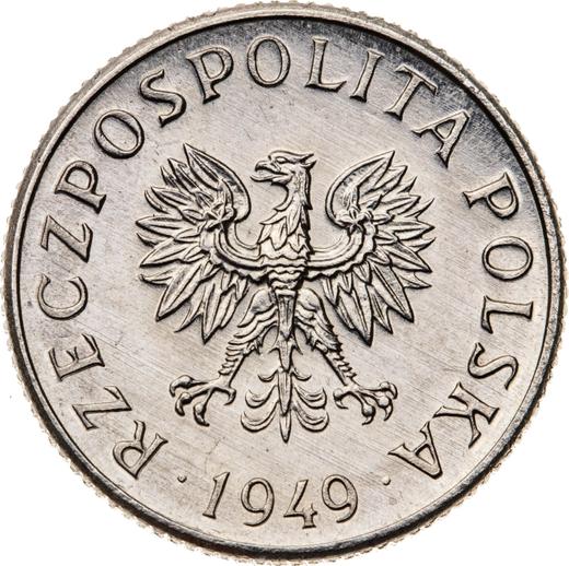 Реверс монеты - Пробный 1 грош 1949 года Никель - цена  монеты - Польша, Народная Республика