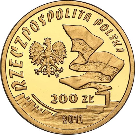 Anverso 200 eslotis 2011 MW NR "70 aniversario de la muerte de Ignacy Jan Paderewski" - valor de la moneda de oro - Polonia, República moderna