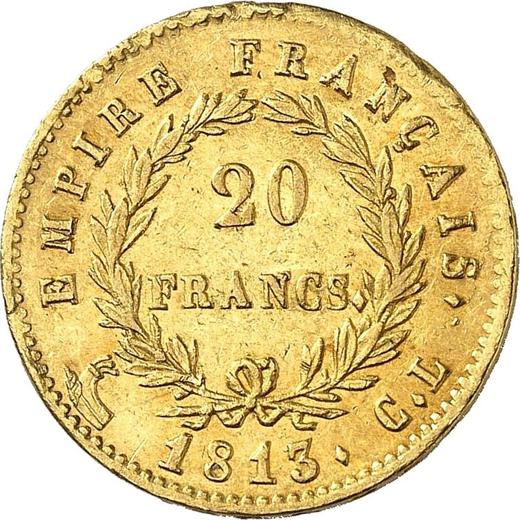 Reverse 20 Francs 1813 CL "Type 1809-1815" Genoa - France, Napoleon I