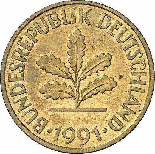 Реверс монеты - 10 пфеннигов 1991 года D - цена  монеты - Германия, ФРГ