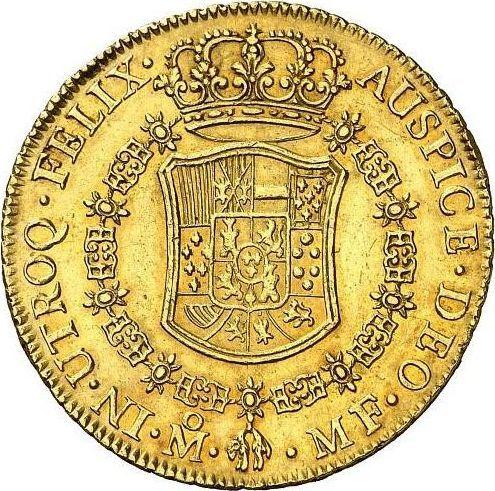 Реверс монеты - 8 эскудо 1766 года Mo MF - цена золотой монеты - Мексика, Карл III