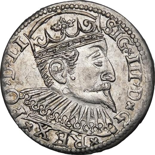 Awers monety - Trojak 1600 "Ryga" - cena srebrnej monety - Polska, Zygmunt III