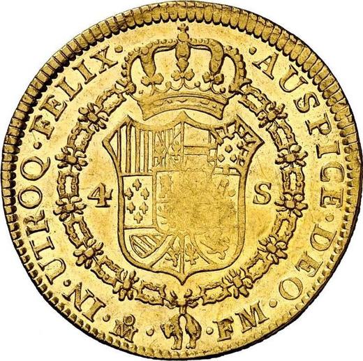 Реверс монеты - 4 эскудо 1800 года Mo FM - цена золотой монеты - Мексика, Карл IV