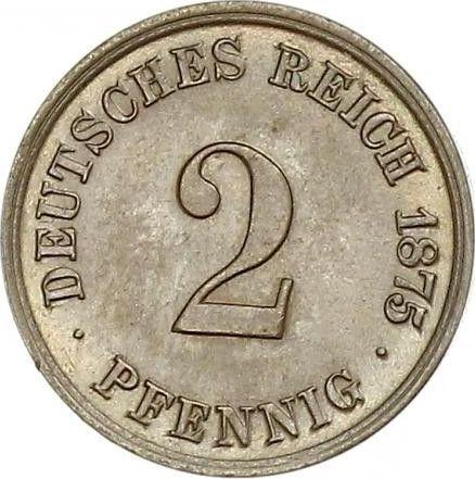 Аверс монеты - 2 пфеннига 1875 года G "Тип 1873-1877" - цена  монеты - Германия, Германская Империя