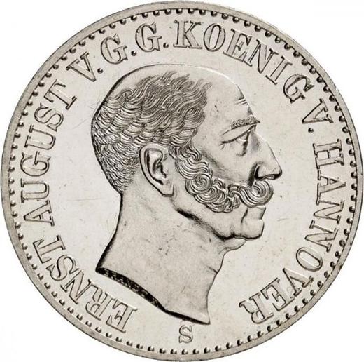 Аверс монеты - Талер 1843 года S "Свадебный" - цена серебряной монеты - Ганновер, Эрнст Август