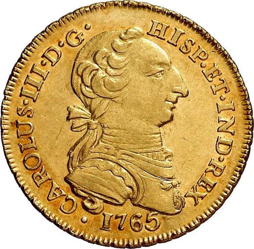 Awers monety - 2 escudo 1765 Mo MF - cena złotej monety - Meksyk, Karol III