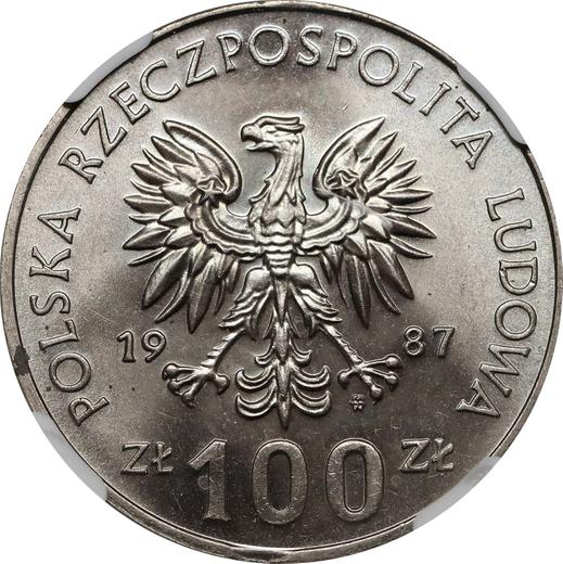 Аверс монеты - 100 злотых 1987 года MW "Казимир III Великий" Медно-никель - цена  монеты - Польша, Народная Республика