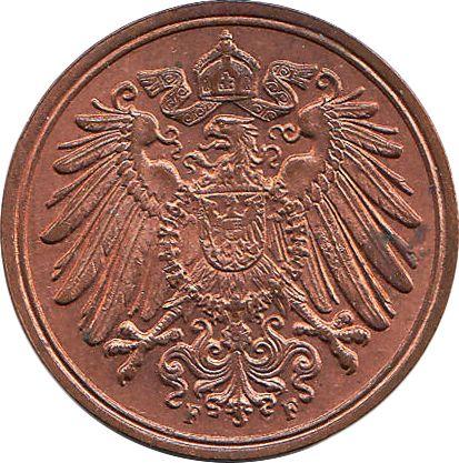 Reverso 1 Pfennig 1914 F "Tipo 1890-1916" - valor de la moneda  - Alemania, Imperio alemán