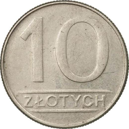 Reverso 10 eslotis 1988 MW Cuproníquel - valor de la moneda  - Polonia, República Popular