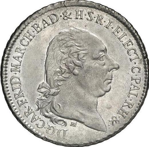Аверс монеты - Талер 1803 года FE - цена серебряной монеты - Баден, Карл Фридрих