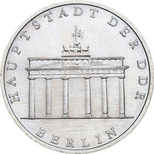 Anverso 5 marcos 1979 A "La Puerta de Brandeburgo" - valor de la moneda  - Alemania, República Democrática Alemana (RDA)