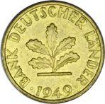Reverso 5 Pfennige 1949 G "Bank deutscher Länder" - valor de la moneda  - Alemania, RFA