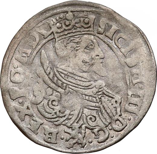 Аверс монеты - 1 грош 1599 года - цена серебряной монеты - Польша, Сигизмунд III Ваза