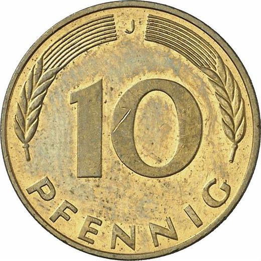 Anverso 10 Pfennige 1991 J - valor de la moneda  - Alemania, RFA