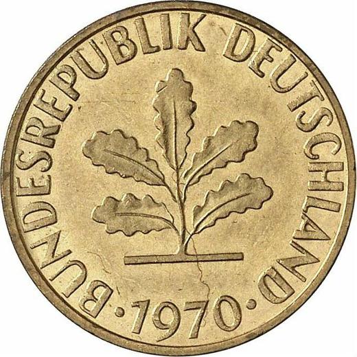 Реверс монеты - 5 пфеннигов 1970 года J - цена  монеты - Германия, ФРГ