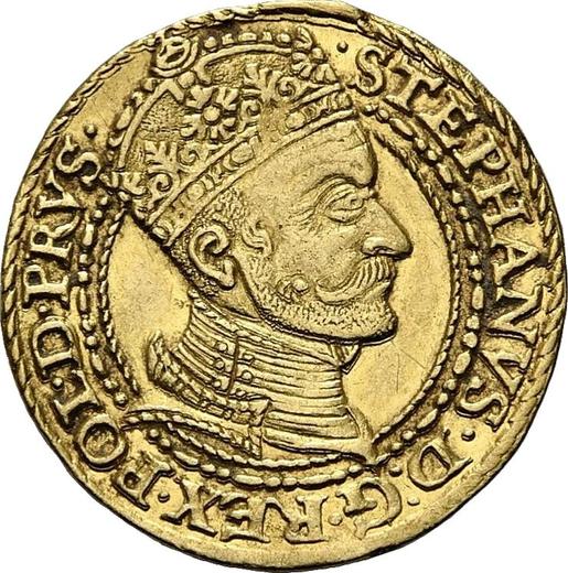 Аверс монеты - Дукат 1582 года "Гданьск" - цена золотой монеты - Польша, Стефан Баторий