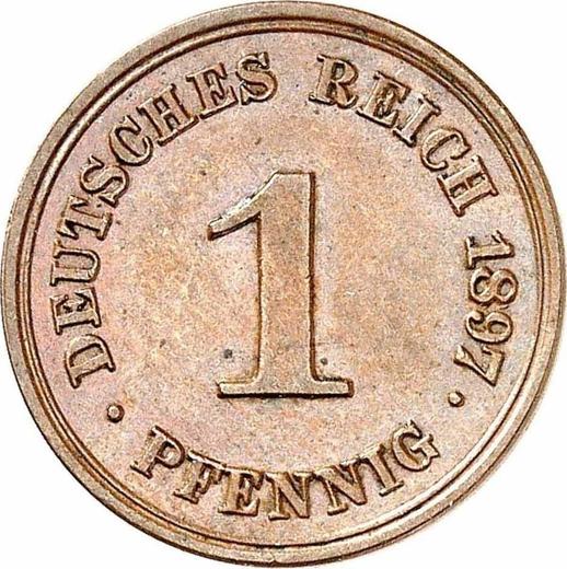 Аверс монеты - 1 пфенниг 1897 года F "Тип 1890-1916" - цена  монеты - Германия, Германская Империя