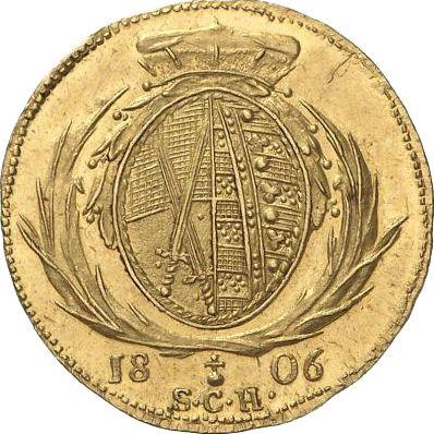 Rewers monety - Dukat 1806 S.G.H. - cena złotej monety - Saksonia-Albertyna, Fryderyk August I