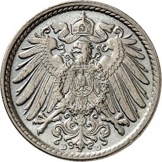 Reverso 5 Pfennige 1893 D "Tipo 1890-1915" - valor de la moneda  - Alemania, Imperio alemán