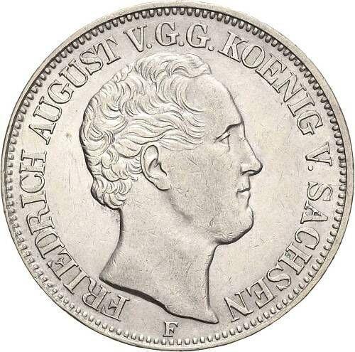 Аверс монеты - Талер 1848 года F - цена серебряной монеты - Саксония-Альбертина, Фридрих Август II