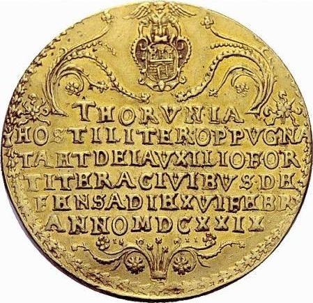 Реверс монеты - 5 дукатов 1629 "Осада Торуня" - Польша, Сигизмунд III Ваза