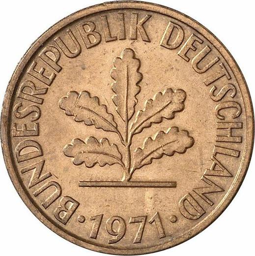 Reverso 2 Pfennige 1971 G - valor de la moneda  - Alemania, RFA