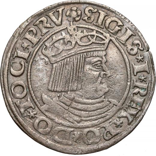 Аверс монеты - 1 грош 1530 года "Гданьск" - цена серебряной монеты - Польша, Сигизмунд I Старый