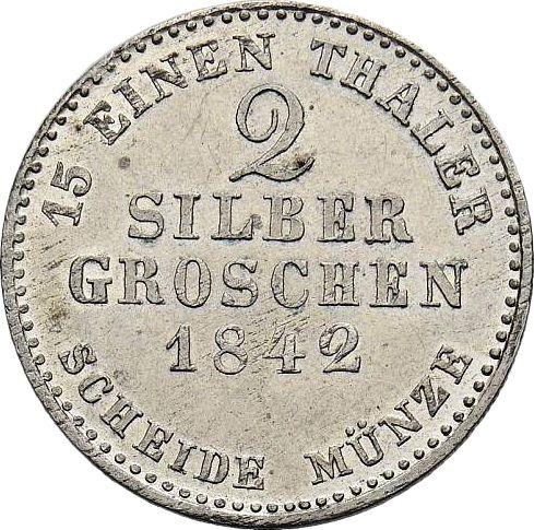 Rewers monety - 2 silber groschen 1842 - cena srebrnej monety - Hesja-Kassel, Wilhelm II