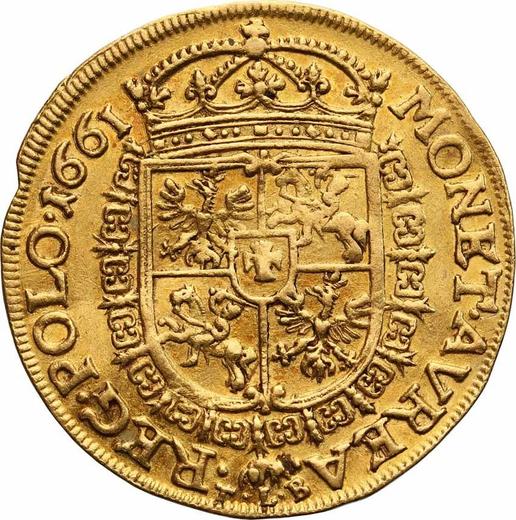 Rewers monety - Dwudukat 1661 TLB "Typ 1658-1661" - cena złotej monety - Polska, Jan II Kazimierz