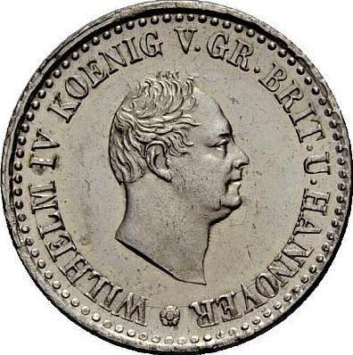 Anverso 1/6 tálero 1834 - valor de la moneda de plata - Hannover, Guillermo IV