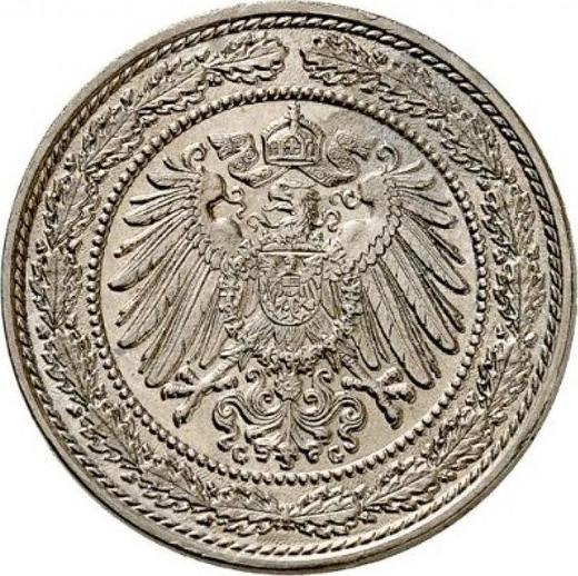 Reverso 20 Pfennige 1890 G "Tipo 1890-1892" - valor de la moneda  - Alemania, Imperio alemán