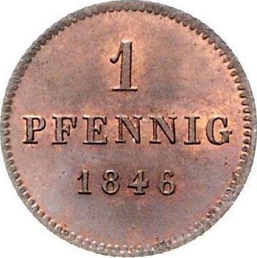 Реверс монеты - 1 пфенниг 1846 года - цена  монеты - Бавария, Людвиг I