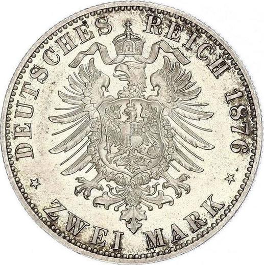 Reverso 2 marcos 1876 A "Anhalt" - valor de la moneda de plata - Alemania, Imperio alemán