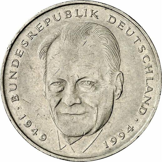 Anverso 2 marcos 1994 A "Willy Brandt" - valor de la moneda  - Alemania, RFA