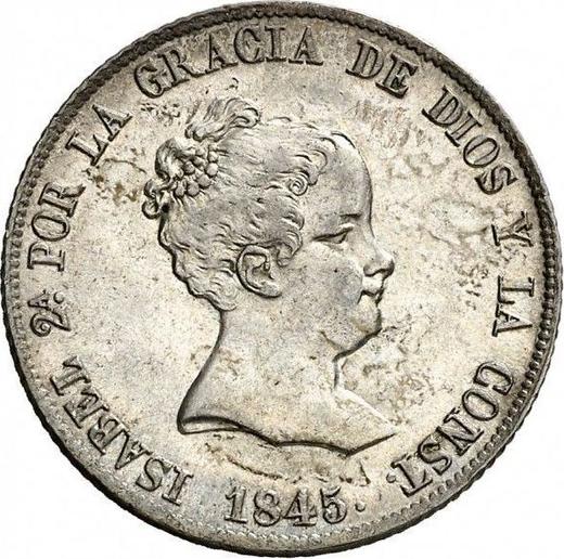 Аверс монеты - 4 реала 1845 года M CL - цена серебряной монеты - Испания, Изабелла II