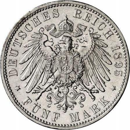 Reverse 5 Mark 1895 J "Hamburg" - Silver Coin Value - Germany, German Empire