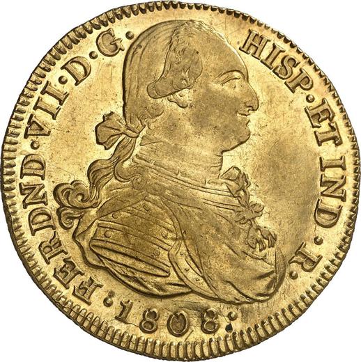 Аверс монеты - 8 эскудо 1808 года P JF - цена золотой монеты - Колумбия, Фердинанд VII