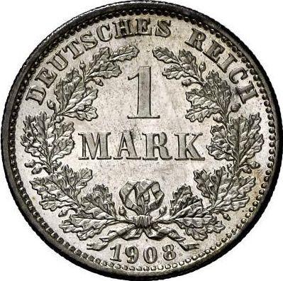 Anverso 1 marco 1908 D "Tipo 1891-1916" - valor de la moneda de plata - Alemania, Imperio alemán