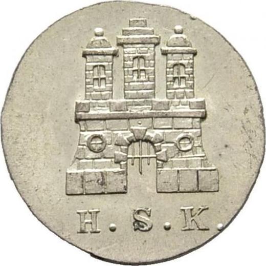 Anverso 1 chelín 1837 H.S.K. - valor de la moneda  - Hamburgo, Ciudad libre de Hamburgo