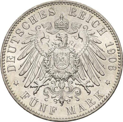 Реверс монеты - 5 марок 1906 года J "Бремен" - цена серебряной монеты - Германия, Германская Империя