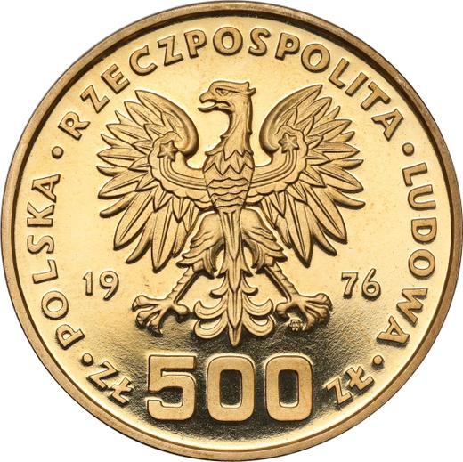 Reverso Pruebas 500 eslotis 1976 MW "Bicentenario de la muerte de Tadeusz Kościuszko" Oro - valor de la moneda de oro - Polonia, República Popular