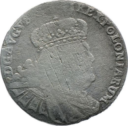 Аверс монеты - Двузлотовка (8 грошей) 1762 года EC ""8 GR"" - цена серебряной монеты - Польша, Август III