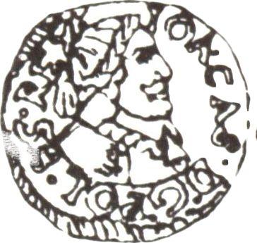 Аверс монеты - Пробный Трояк (3 гроша) 1650 года CG - цена серебряной монеты - Польша, Ян II Казимир