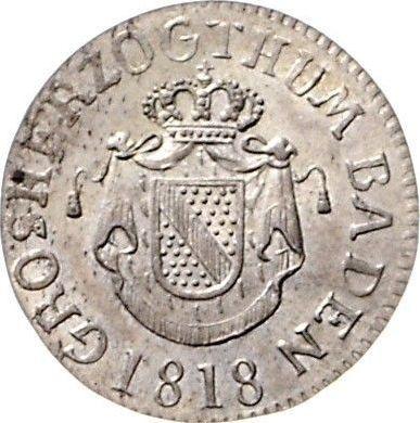 Аверс монеты - 3 крейцера 1818 года - цена серебряной монеты - Баден, Карл Людвиг Фридрих