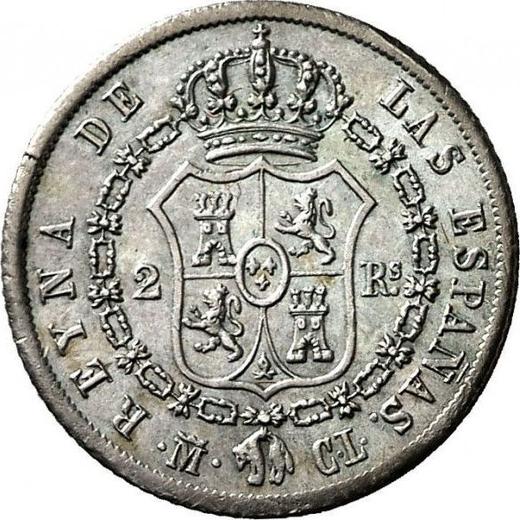 Реверс монеты - 2 реала 1848 года M CL - цена серебряной монеты - Испания, Изабелла II