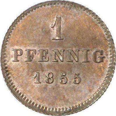 Реверс монеты - 1 пфенниг 1855 года - цена  монеты - Бавария, Максимилиан II