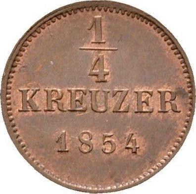 Реверс монеты - 1/4 крейцера 1854 года - цена  монеты - Вюртемберг, Вильгельм I